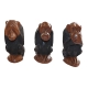 Trois singes de la sagesse de dos
