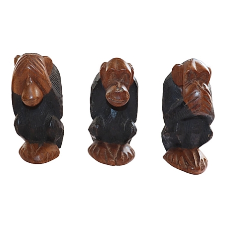 Trois singes de la sagesse de dos