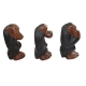 Trois singes de la sagesse de dos