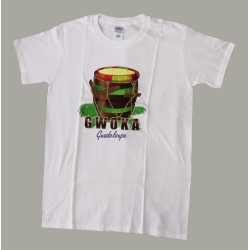 T-shirt blanc Gwoka de Guadeloupe