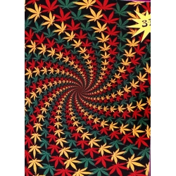 Tenture spirale 3D couleurs Rasta coton