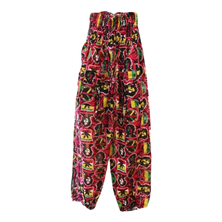 Pantalon Bob Marley coton leger rouge
