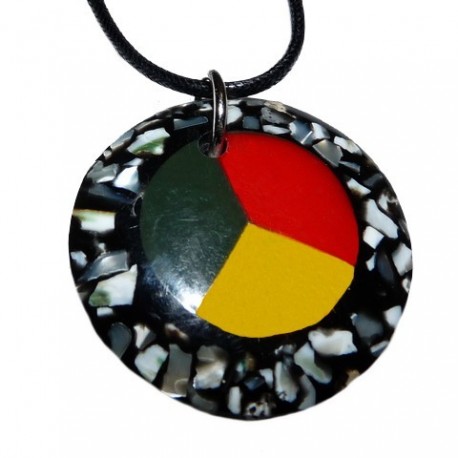 Pendentif collier rasta en acrylique Peace & Love