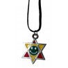 Pendentif Rasta Smiley Etoile de David